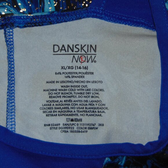 Danskin Now Blue Biketard XL (14-16) NWT - Picture 4 of 8